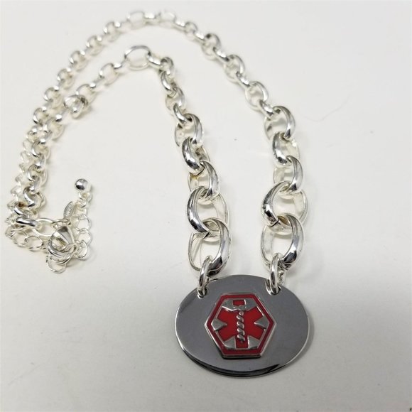 Avon Jewelry - Medical Alert Silver Necklace Diabetic Chain Link